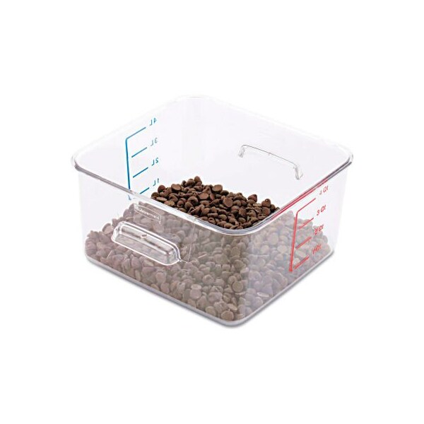 Rubbermaid Commercial SpaceSaver Square Containers, 4 Qt., 8 4/5"W x 8 3/4"D x 4 3/4"H, Clear RCP 6304 CLE - main